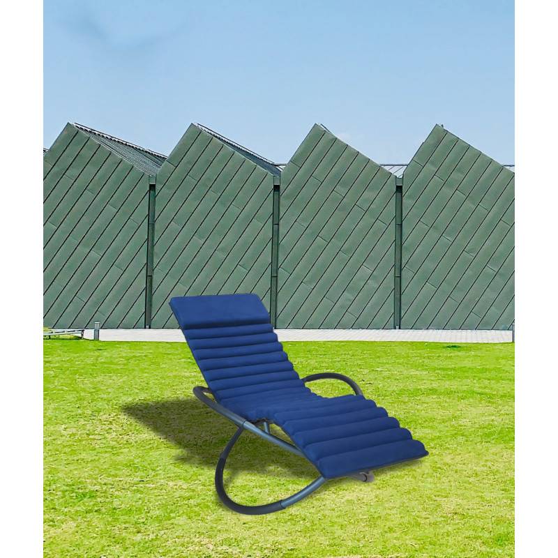 Châlet-Jardin - Bain de soleil Swing Luxe Monaco en aluminium - Bleu Chalet & Jardin - Image 3
