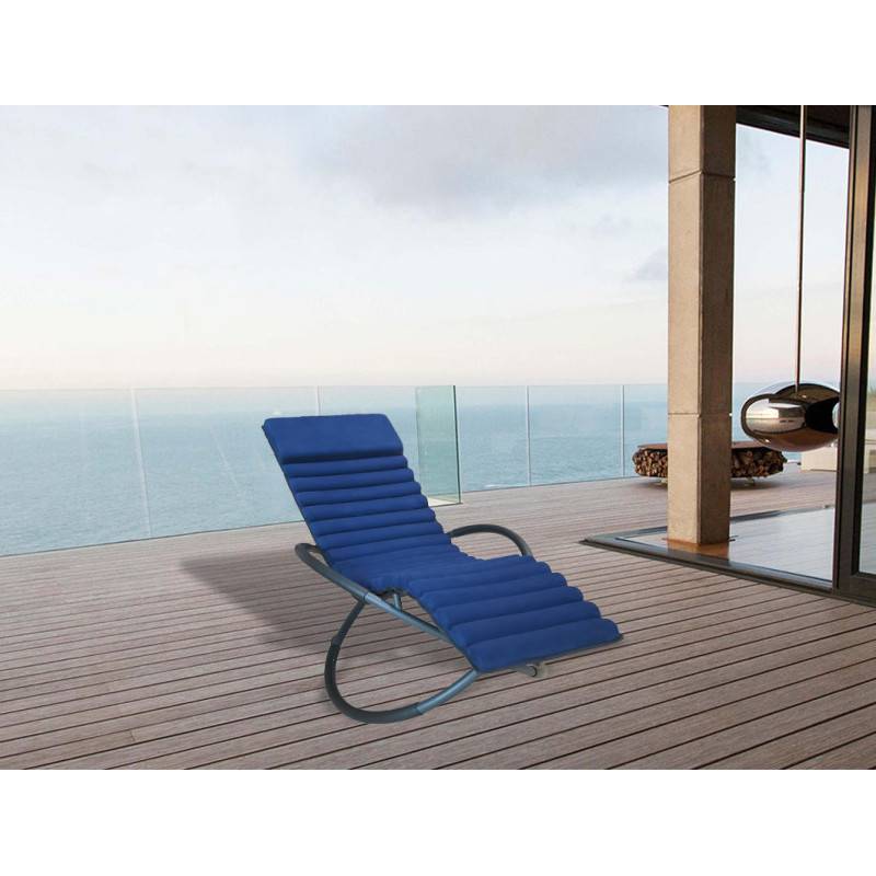 Châlet-Jardin - Bain de soleil Swing Luxe Monaco en aluminium - Bleu Chalet & Jardin - Image 6