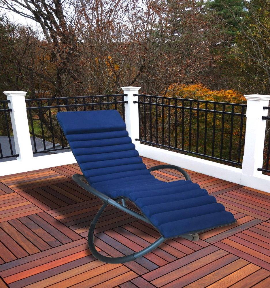 Châlet-Jardin - Bain de soleil Swing Luxe Monaco en aluminium - Bleu Chalet & Jardin - Image 2
