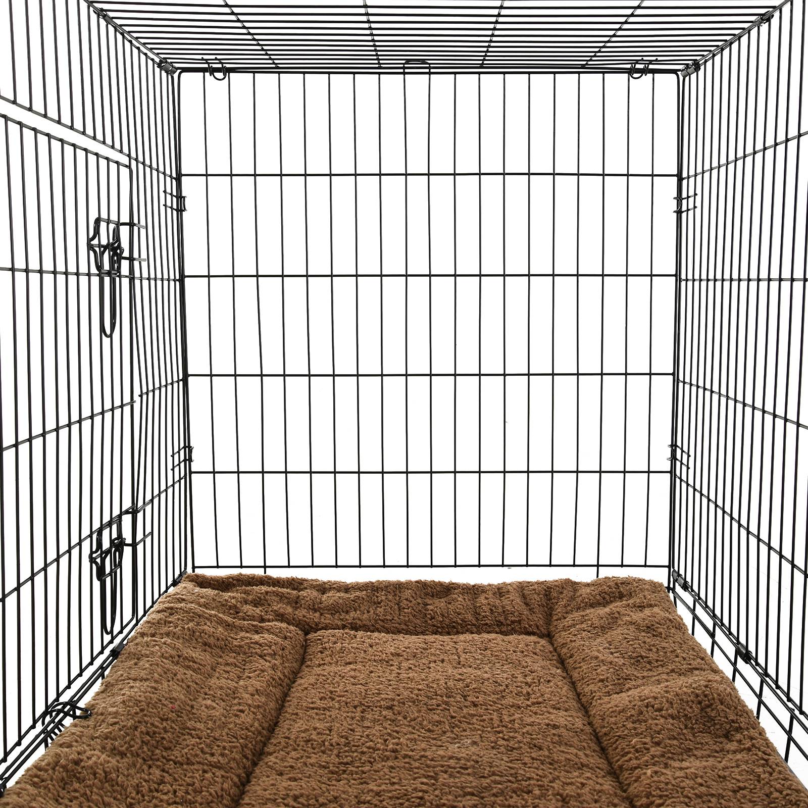 Pawhut - Cage caisse de transport pliante pour chien poignée, plateau amovible, coussin fourni 92 x 57 x 62,5 cm - Imagen 5