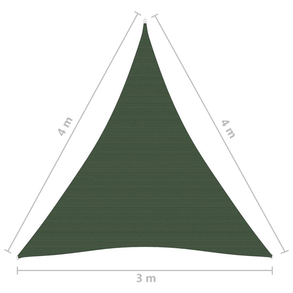 Helloshop26 - Voile toile d'ombrage parasol 160 g/m² PEHD 3 x 4 x 4 m vert foncé - Imagen 6