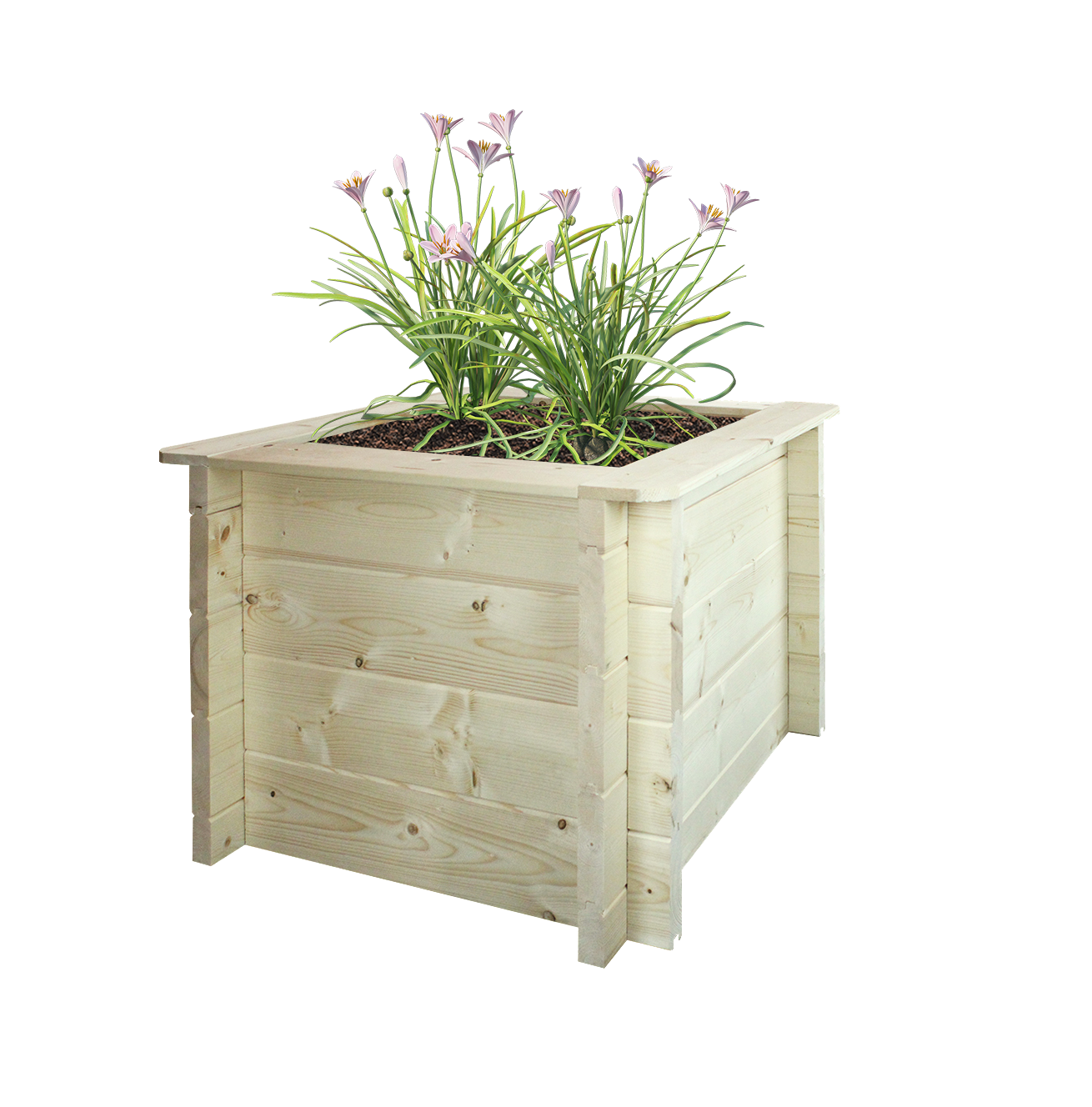 Timbela - Carre Potager Exterieur Bois 58x58xH46 cm - Jardinieres Exterieur pour Fleurs, Herbes aromatiques, Légumes - 28 mm d’épaisseur - Timbela M617 - Image 2