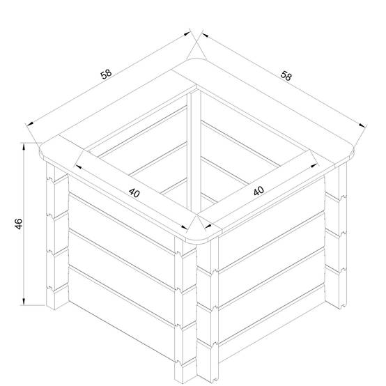 Timbela - Carre Potager Exterieur Bois 58x58xH46 cm - Jardinieres Exterieur pour Fleurs, Herbes aromatiques, Légumes - 28 mm d’épaisseur - Timbela M617 - Image 7
