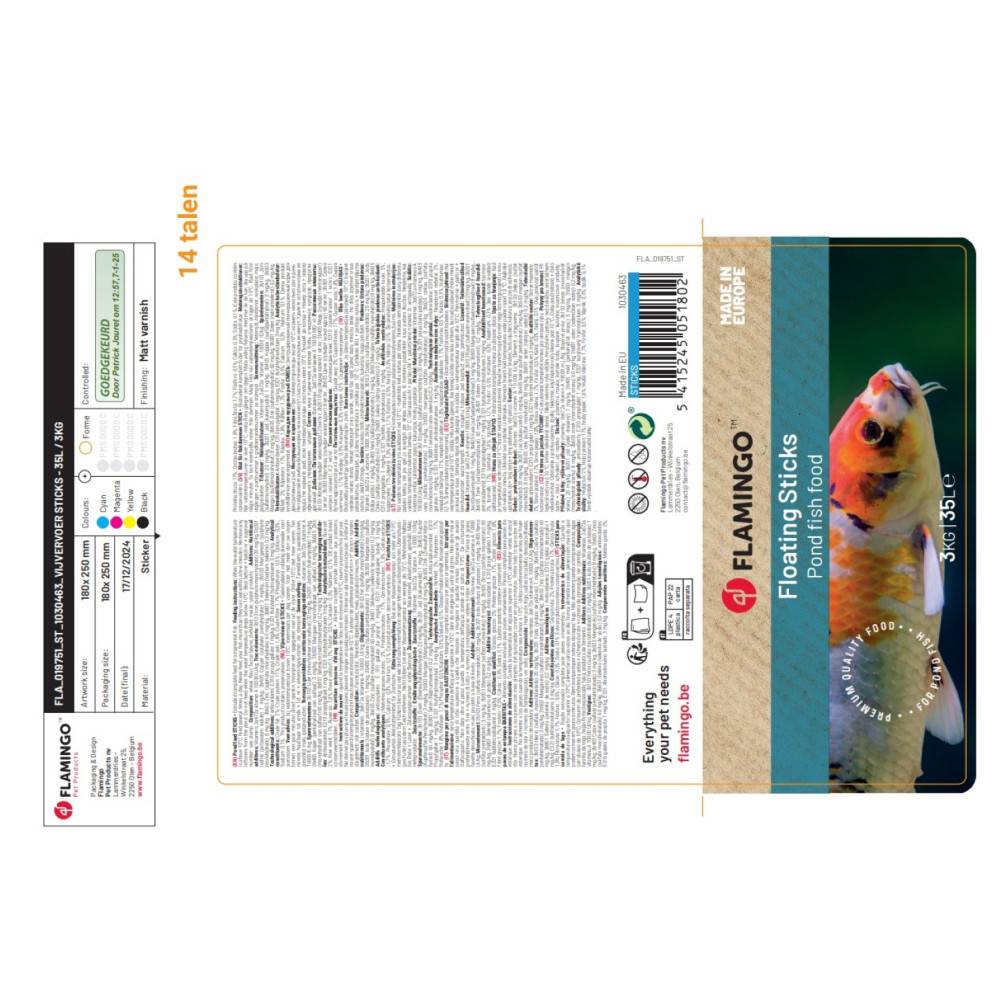 Nourriture poisson d'étang en sticks, 35 litres  soit 3 kg - Imagen 3