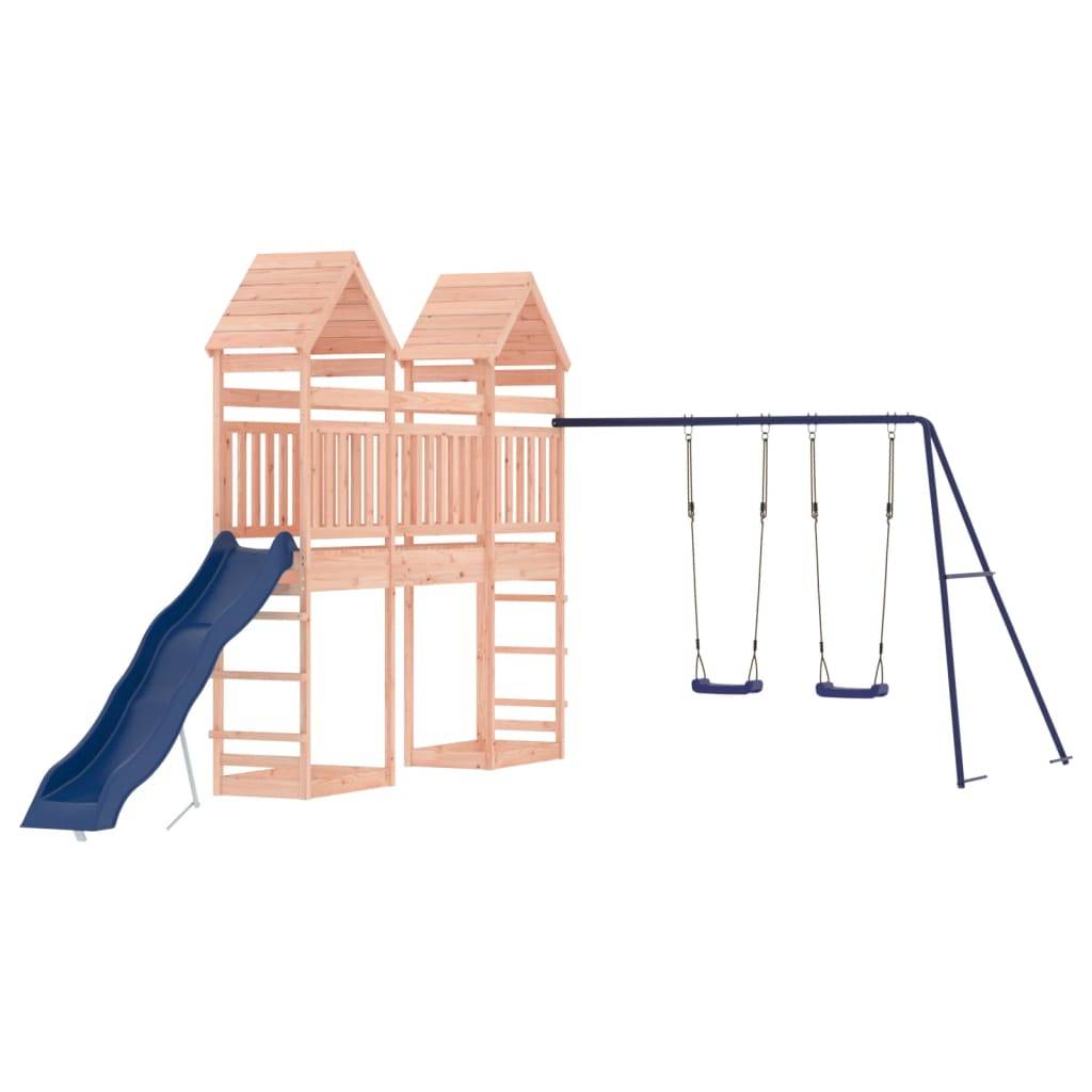 Helloshop26 - Aire de jeux d'extérieur balançoires toboggan portiques robuste jeux jardin 315 x 558 x 264 cm bois massif de douglas - Imagen 1