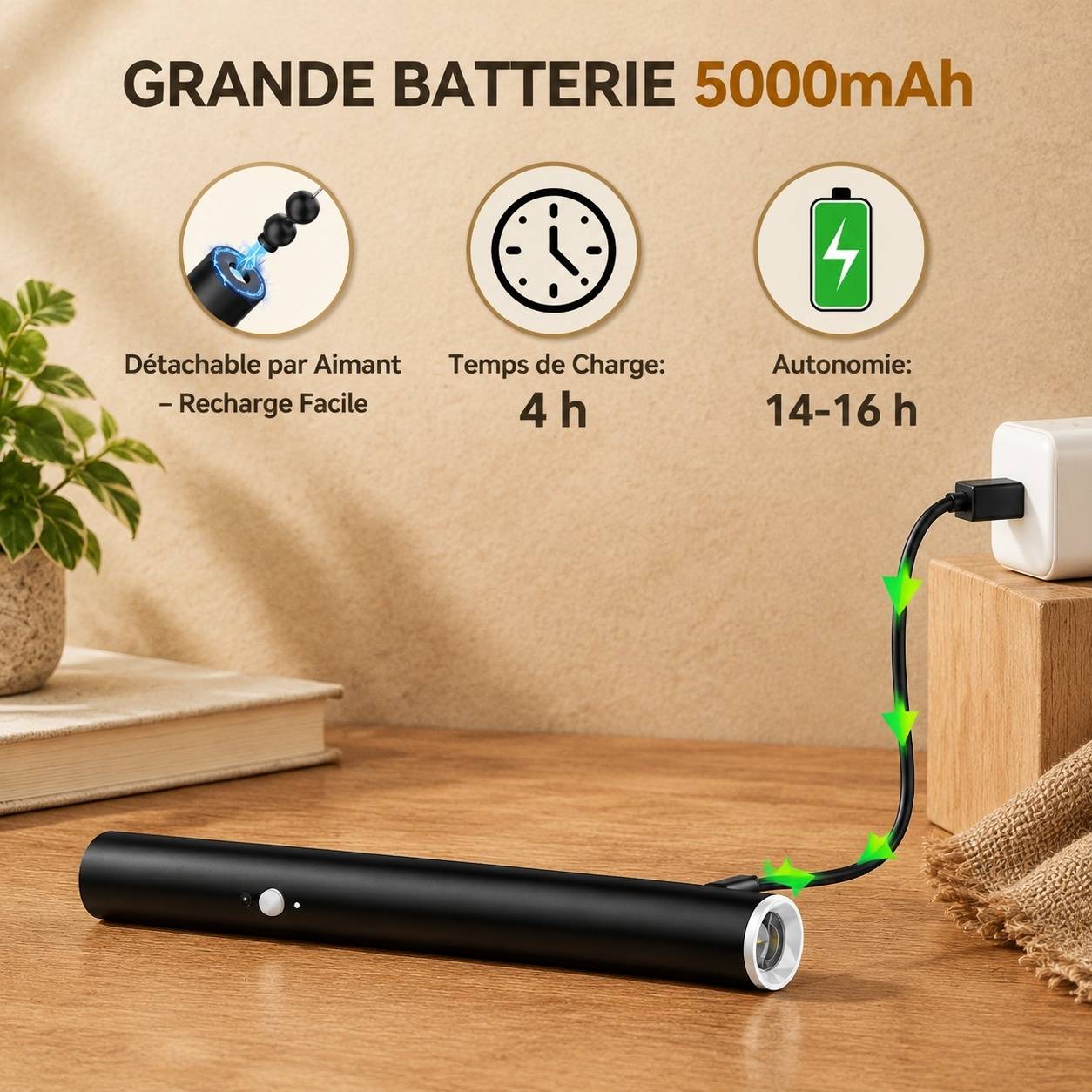 Lot de 2 Suspensions LED Sans Fil Rechargeables Dimmable 3 Températures Minuteur - Image 4