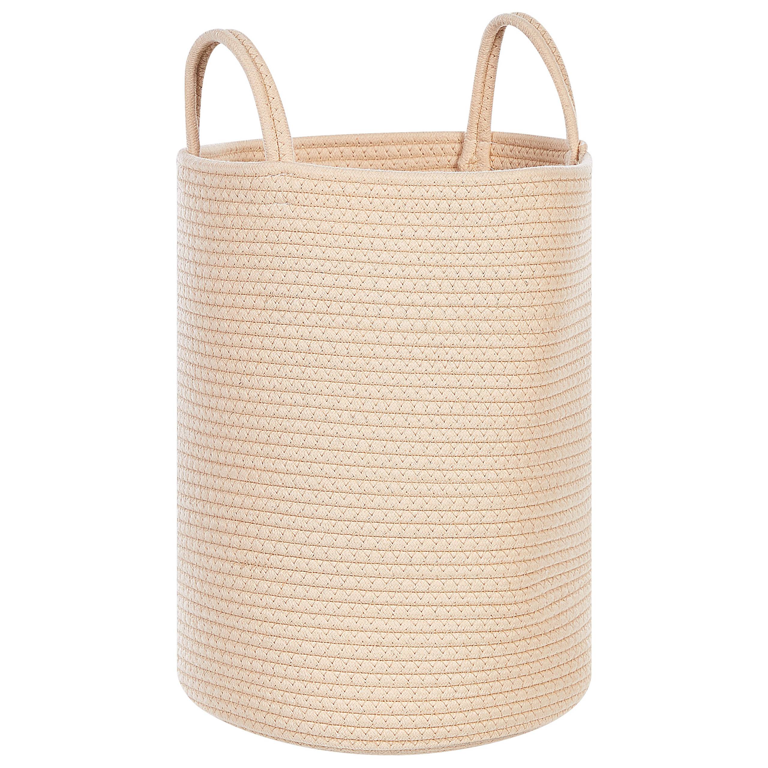 Beliani - Paniers Beiges en Coton avec Anses Corbeille à Linge Rangement Spacieux pour Intérieur Pratique Style Boho Lot de 2 - Imagen 4