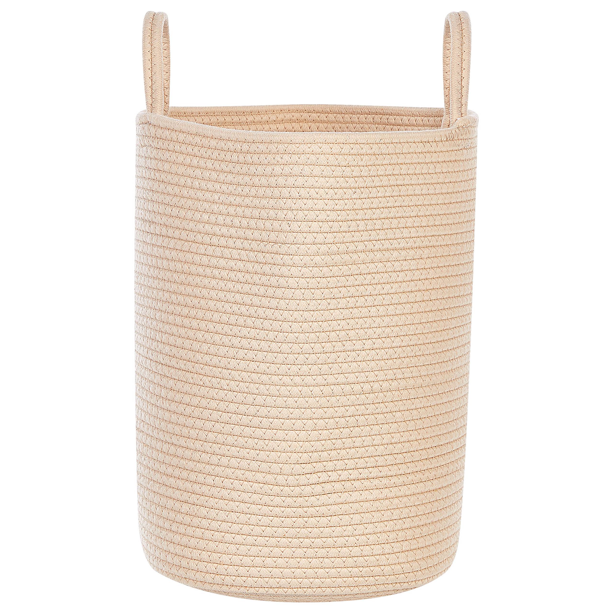 Beliani - Paniers Beiges en Coton avec Anses Corbeille à Linge Rangement Spacieux pour Intérieur Pratique Style Boho Lot de 2 - Imagen 5