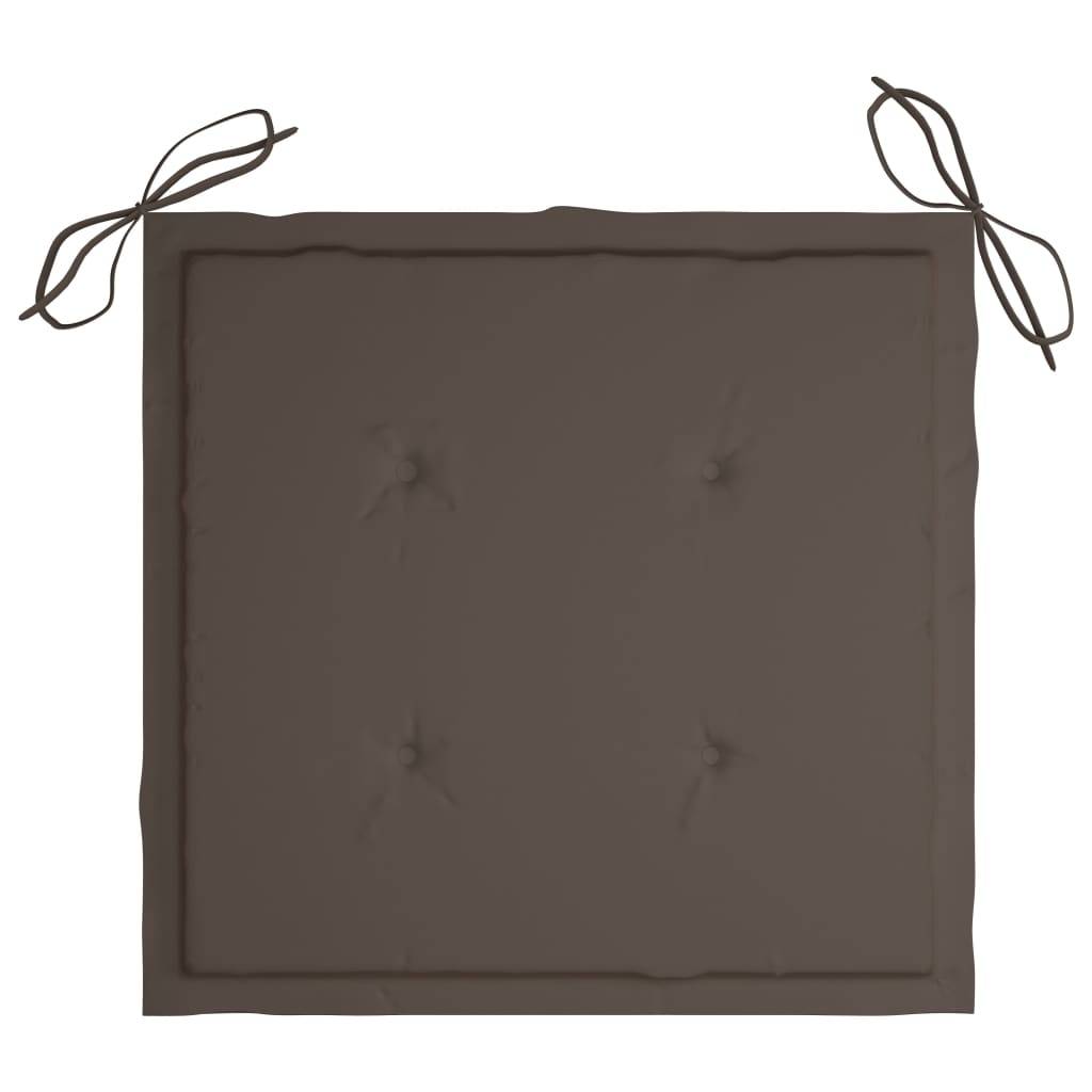 Chaises de jardin empilables Teck solide taupe 60 x 57.5 x 90 cm - PANGIVO - Image 9