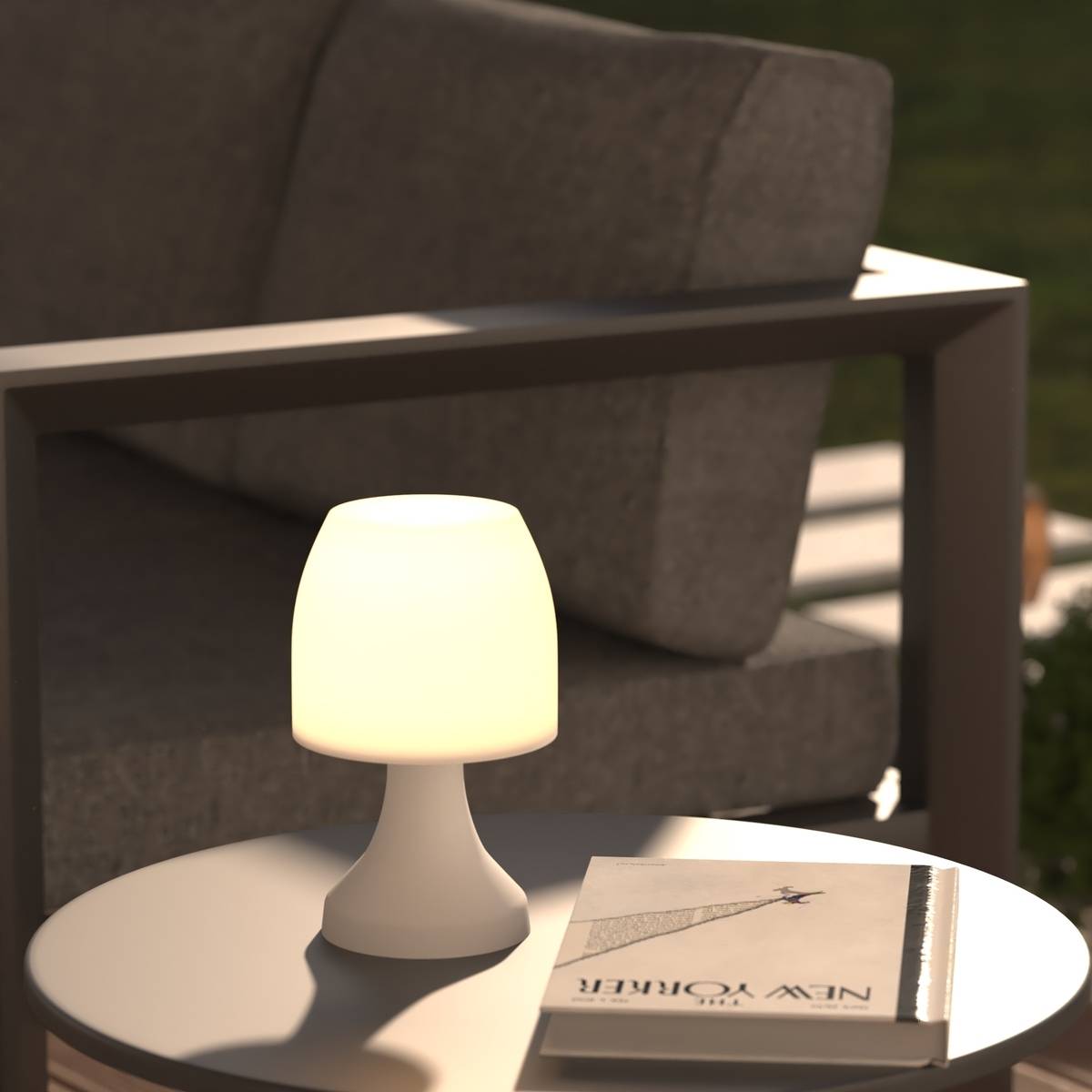 Lampe outdoor "Dokk" blanc H19cm ATMOSPHERA CREATEUR D'INTERIEUR - Imagen 1