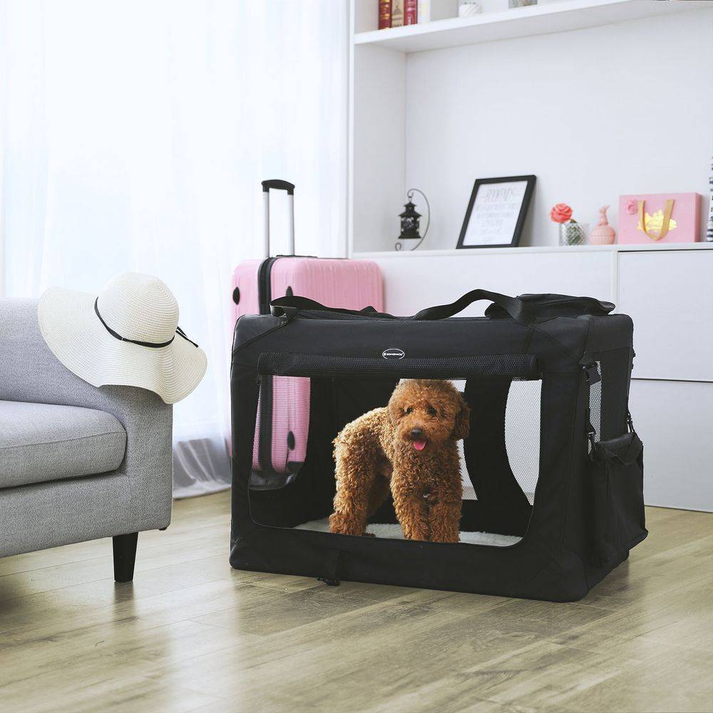 Sac de transport voyage chien L 92,5 x 70 x 9 cm noir - Image 4