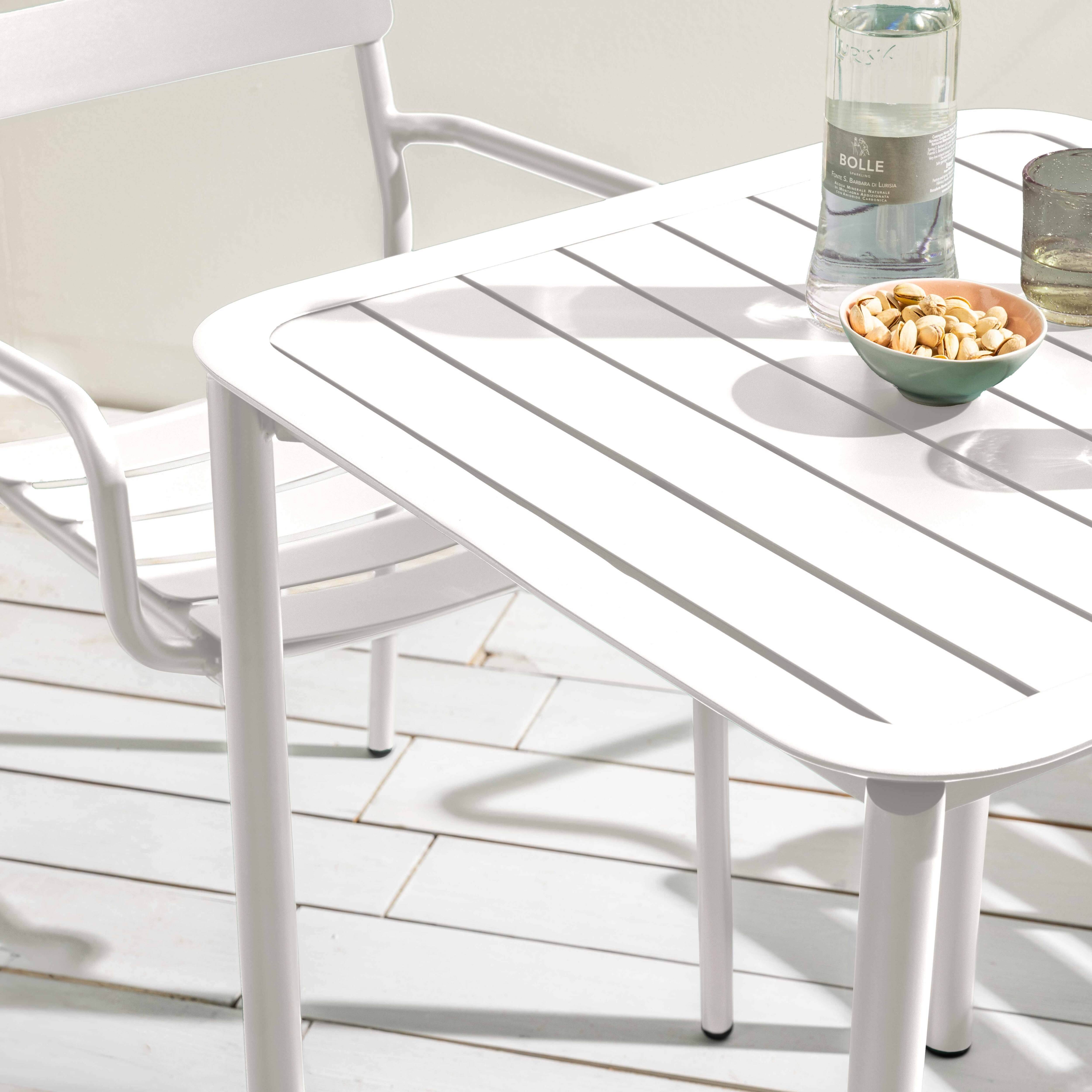 Oviala - Ensemble table de terrasse 70cm et 2 fauteuils blanc Almada - Oviala - Imagen 3