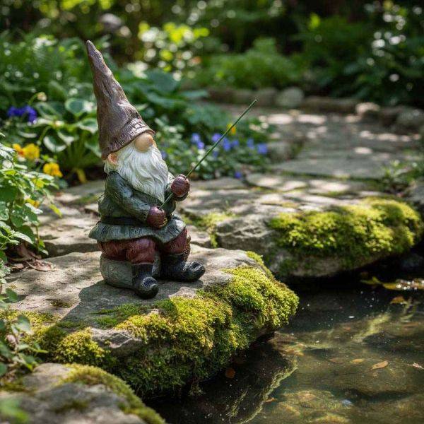 Esschert Design - Nain de jardin pêcheur en résine 25 cm True To Nature - Image 2