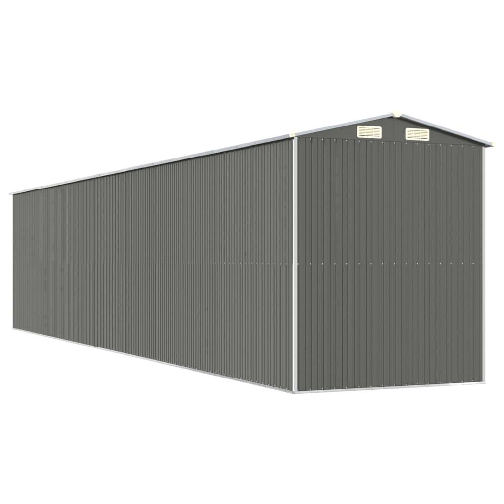 Helloshop26 - Abri de jardin cabane cabanon maison de stockage remise extérieur hangar outils robuste clair 192 x 938 x 223 cm acier galvanisé gris - Imagen 5