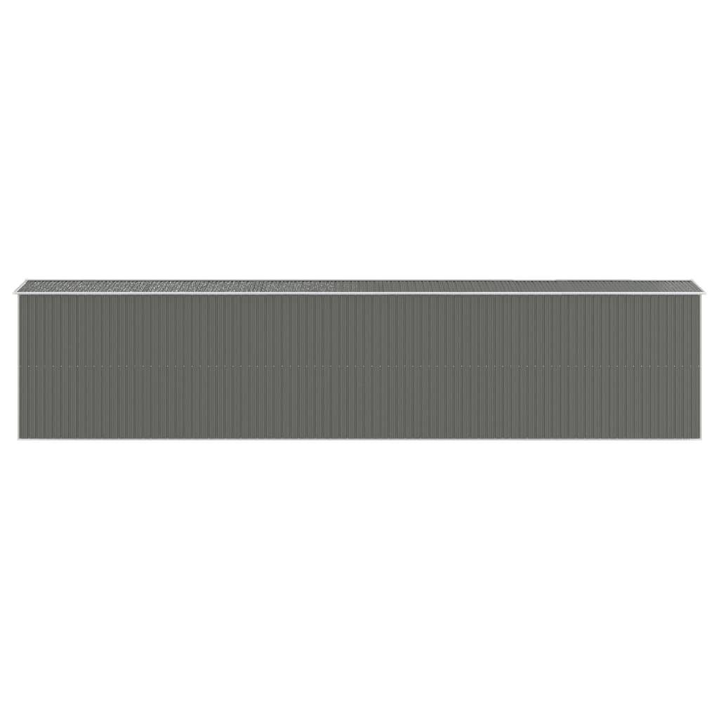 Helloshop26 - Abri de jardin cabane cabanon maison de stockage remise extérieur hangar outils robuste clair 192 x 938 x 223 cm acier galvanisé gris - Imagen 4