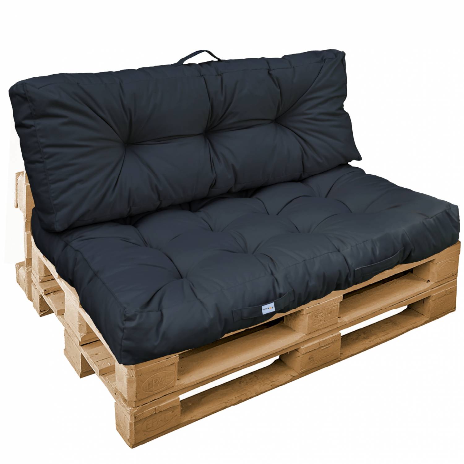 Linxor - Kit de coussins pour palette capitonnés - Gris foncé - Linxor - Imagen 1