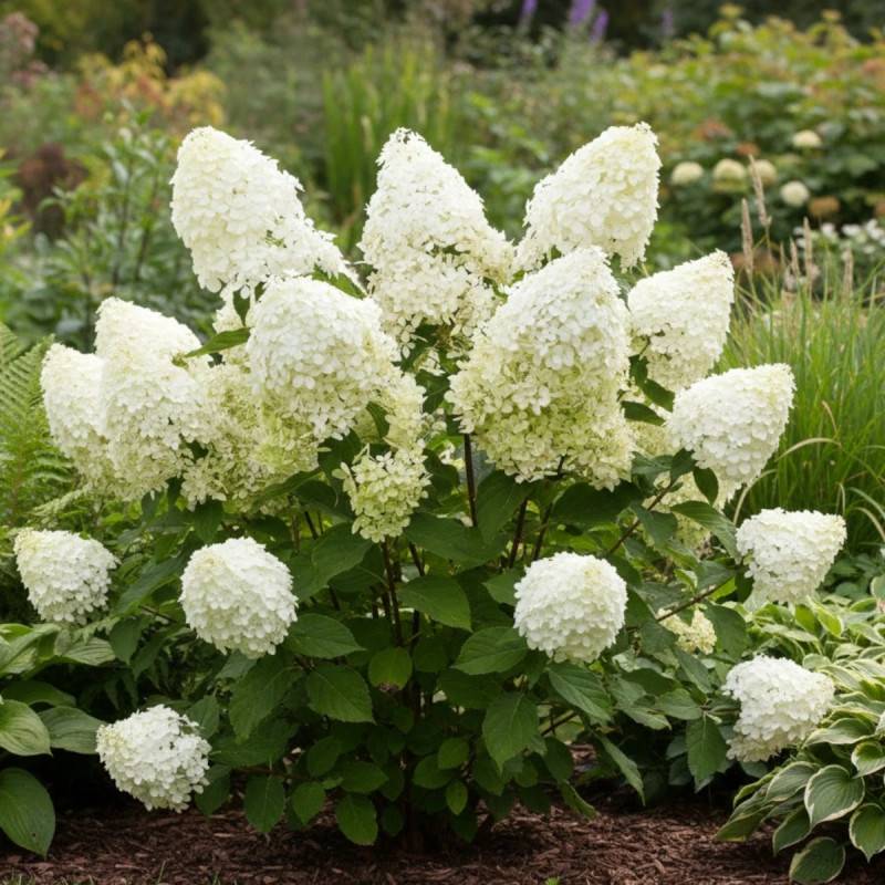 Hortensia paniculata Limelight, Hydrangea paniculata à fleurs Blanche - feuillage Caduc - Pot de 7,5L - 60/80 cm- hauteur à maturité De 1,00 m à 1,50 - Image 8
