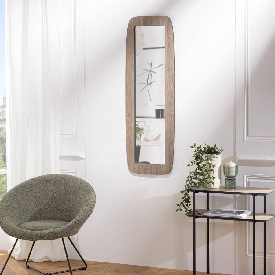 Macabane - FLEUR - Miroir rectangulaire angles arrondis 120x40cm couleur mocha - Imagen 6