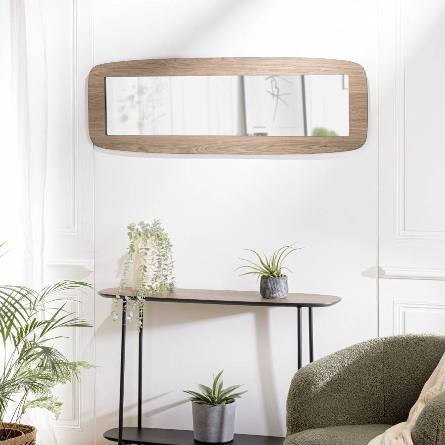 Macabane - FLEUR - Miroir rectangulaire angles arrondis 120x40cm couleur mocha - Imagen 2