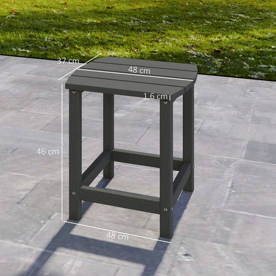 Sans Marque - Table jardin balcon intempéries PEHD repas camping 48x37x46 cm grise - Image 5