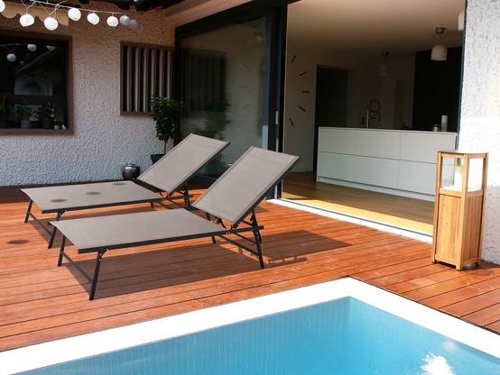 Lot De 2 Bains De Soleil En Métal "sublima" - 180 X 54 X 104 Cm - Taupe -habitat Et Jardin - Image 2