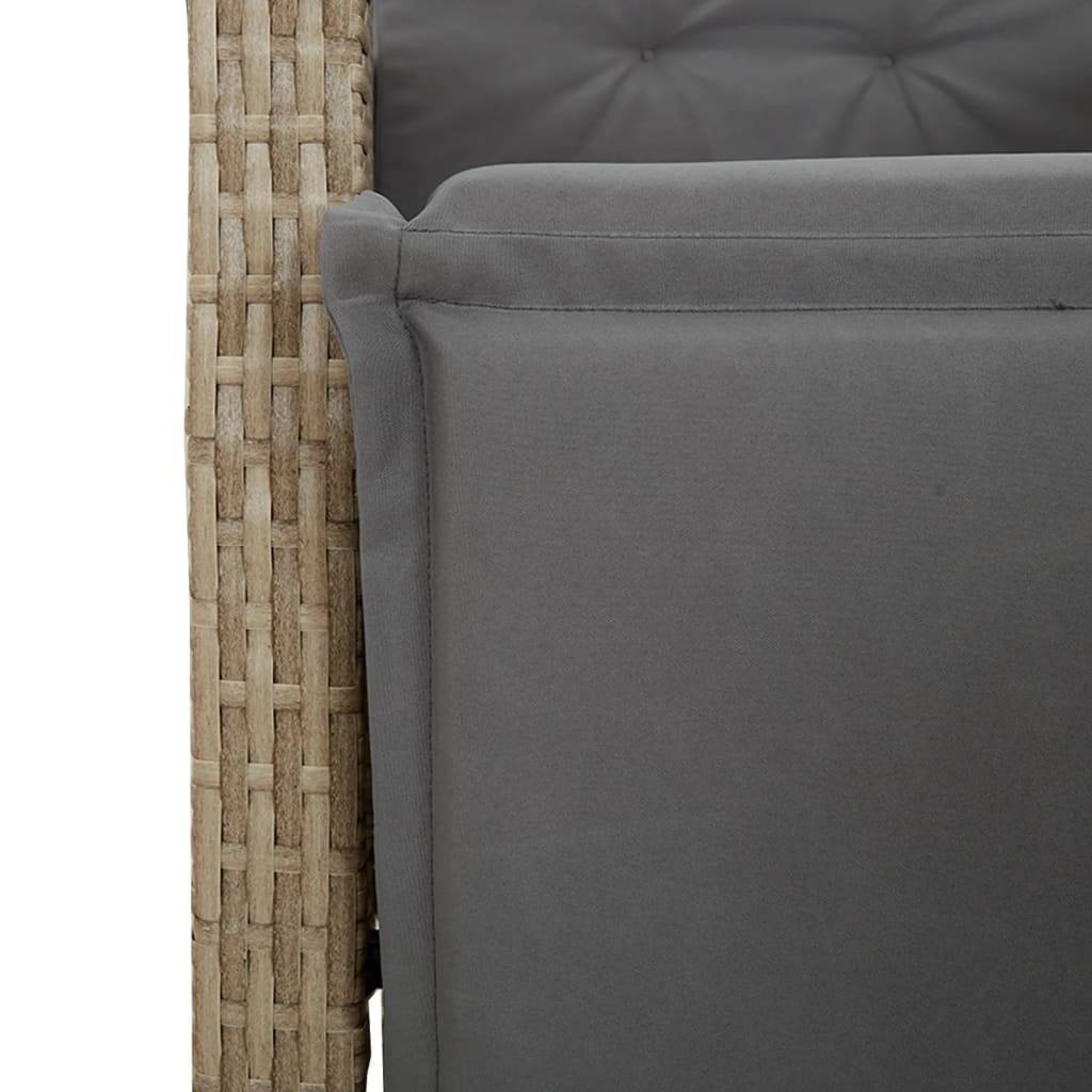 Salon de Jardin 2 Personnes Beige, 2 Fauteuils de Relaxation Multi-positions en Résine Tressée – ComfortXL Outdoor Living - Image 6