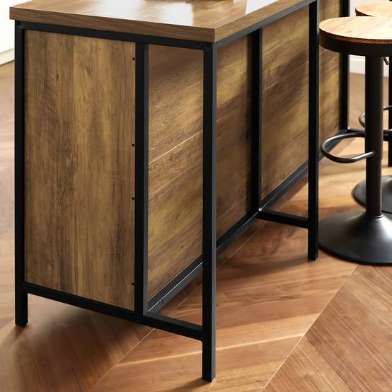 SoBuy Meuble de Rangement Multifonction Plan de Travail 170 cm Buffet Armoire Bar Marron Vintage - Image 8