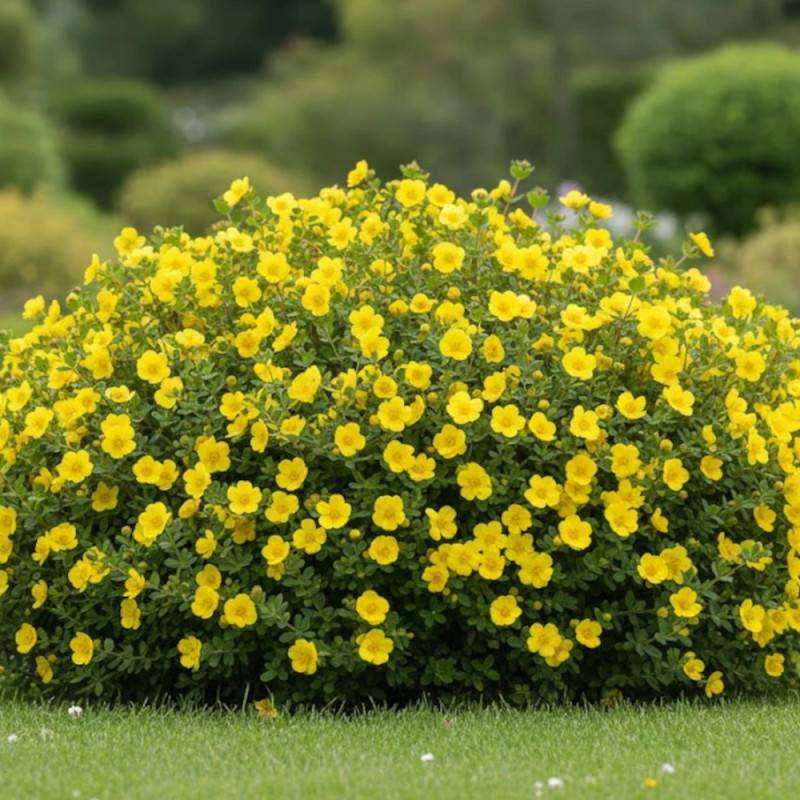 Potentille arbustive Double Punch® Gold 'MINJAU03', Potentilla à fleurs Jaune - feuillage Caduc - Pot de 1,5L - Tuteur bambou 30/60 cm- hauteur à mat - Image 4