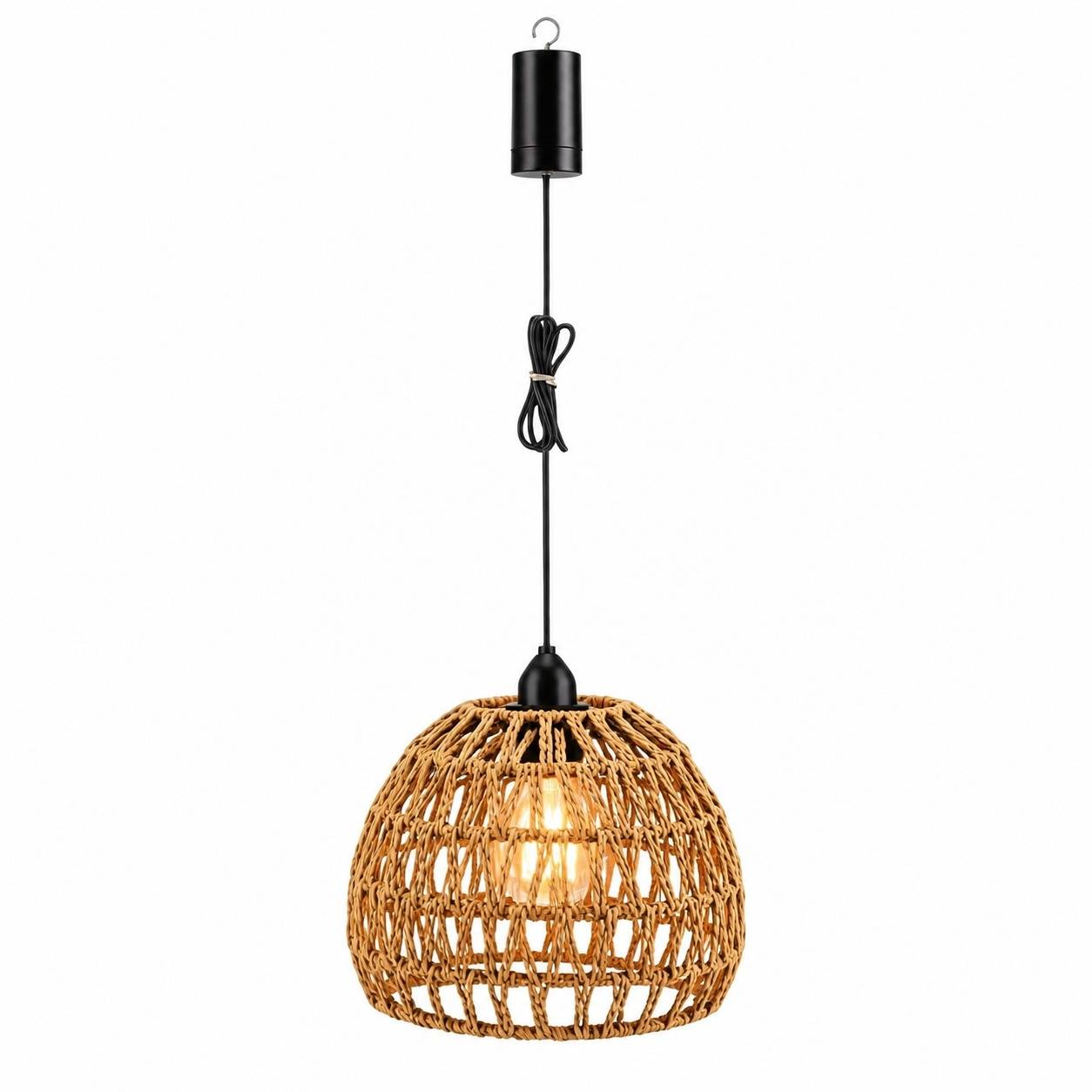 Suspension Rotin Tressé Extérieur Imperméable Variateur Télécommande - Image 1