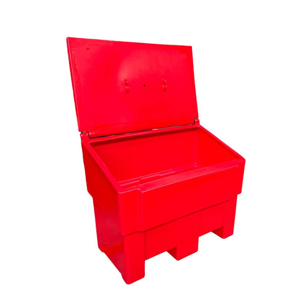 Bac à sable incendie/ à sel de déneigement 300l avec grenouillères+cadenas-lot de 6-plast'up rotomoulage - Imagen 3