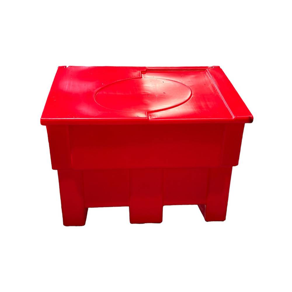 Bac à sable incendie/ à sel de déneigement 300l avec grenouillères+cadenas-lot de 6-plast'up rotomoulage - Imagen 2