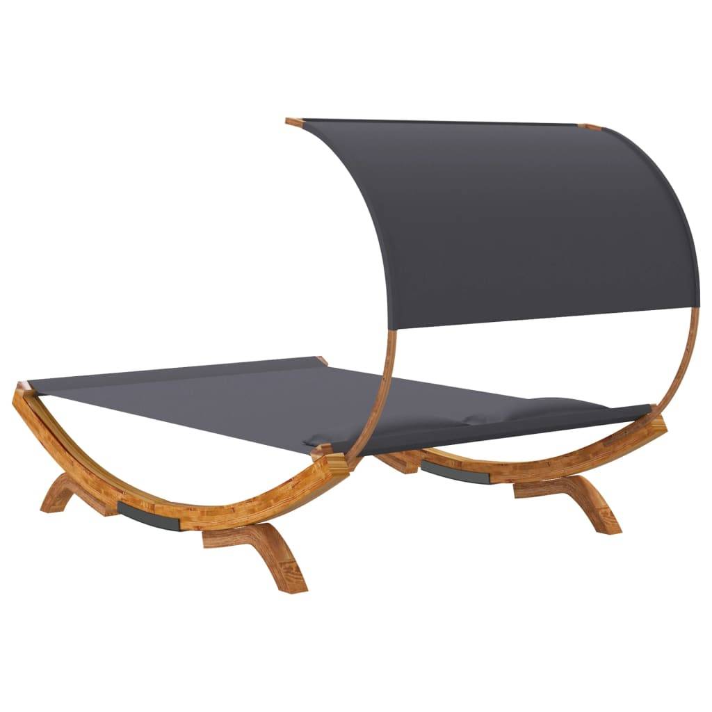 Vidaxl - Lit repos et auvent 165x203x126 cm Bois courbé Anthracite vidaXL 313954 - Image 6