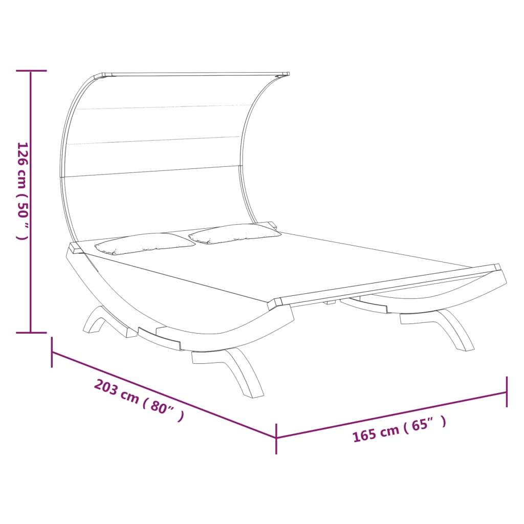 Vidaxl - Lit repos et auvent 165x203x126 cm Bois courbé Anthracite vidaXL 313954 - Image 3