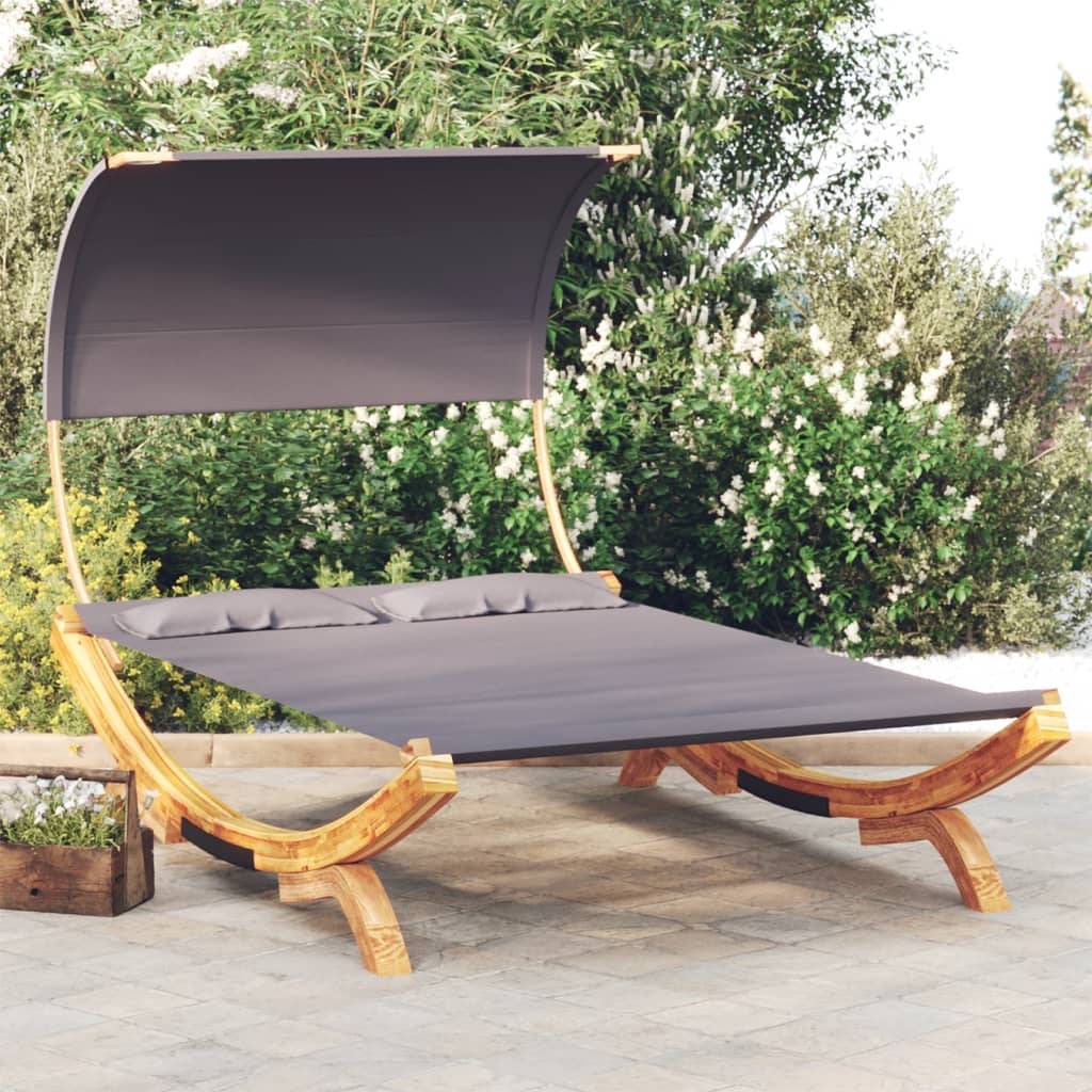 Vidaxl - Lit repos et auvent 165x203x126 cm Bois courbé Anthracite vidaXL 313954 - Image 1