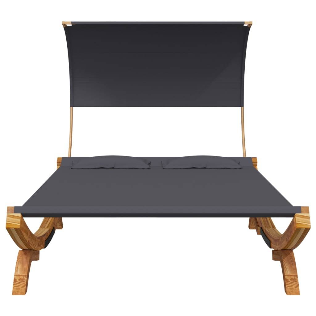 Vidaxl - Lit repos et auvent 165x203x126 cm Bois courbé Anthracite vidaXL 313954 - Image 5