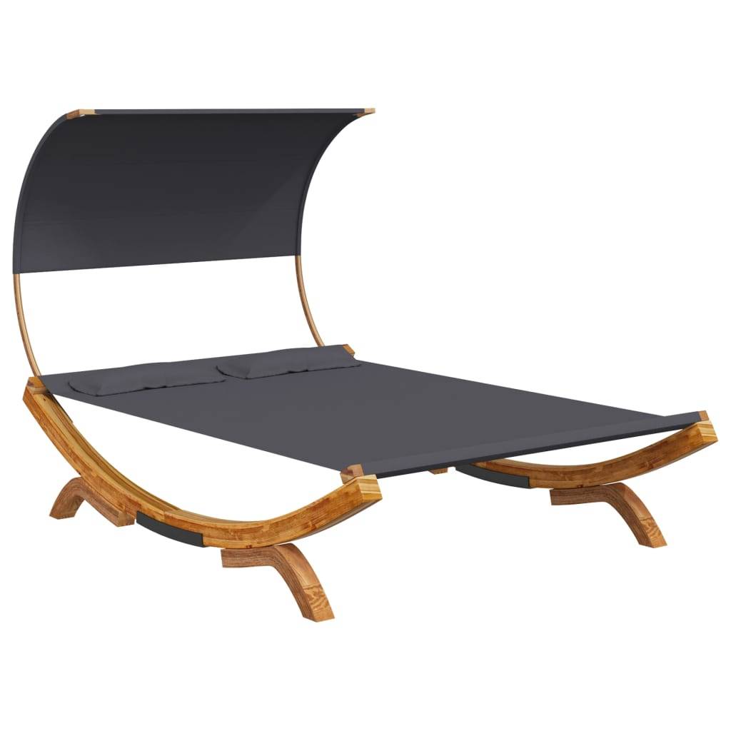 Vidaxl - Lit repos et auvent 165x203x126 cm Bois courbé Anthracite vidaXL 313954