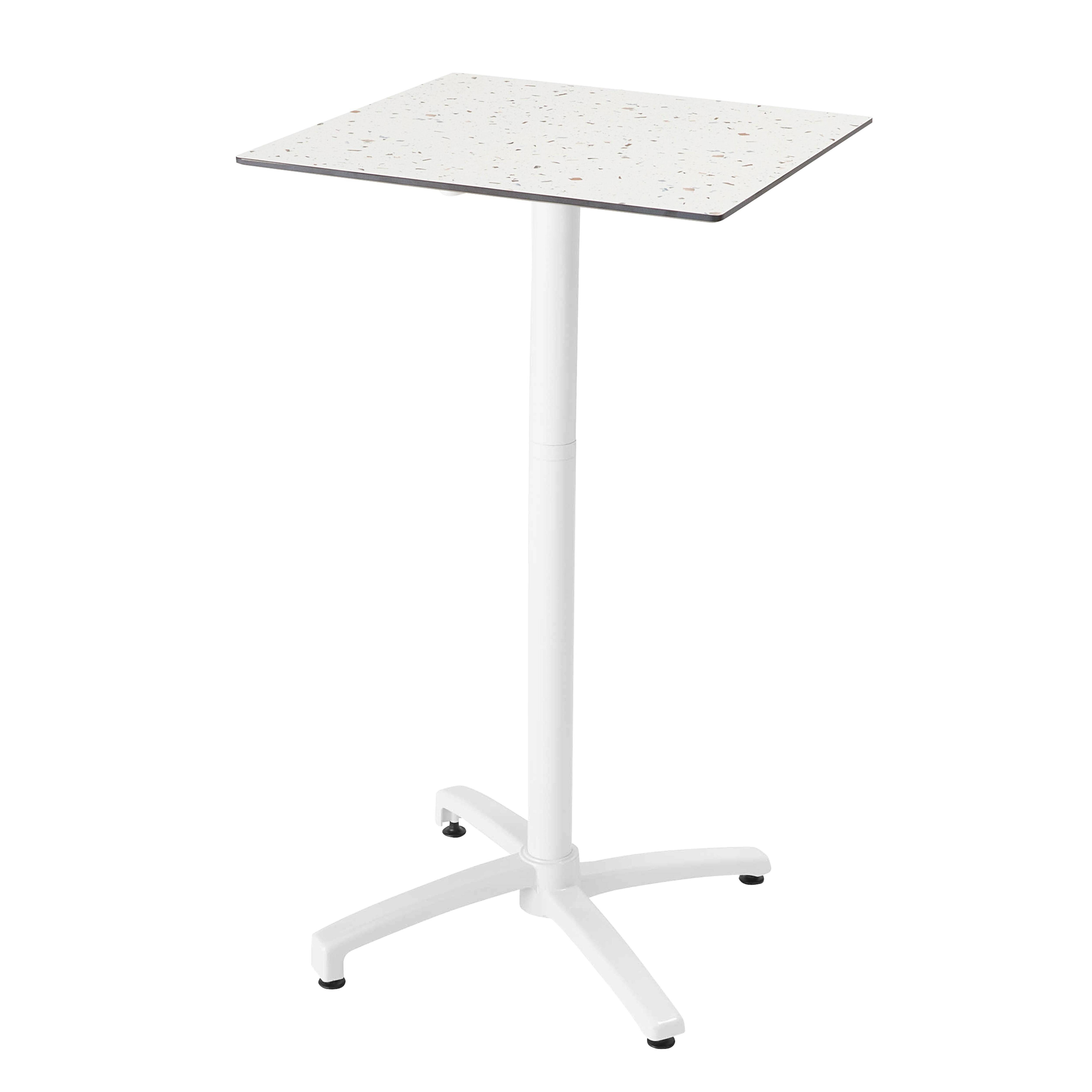 Oviala - Ensemble table haute stratifié terrazzo et 2 chaises blanc - Oviala - Imagen 2