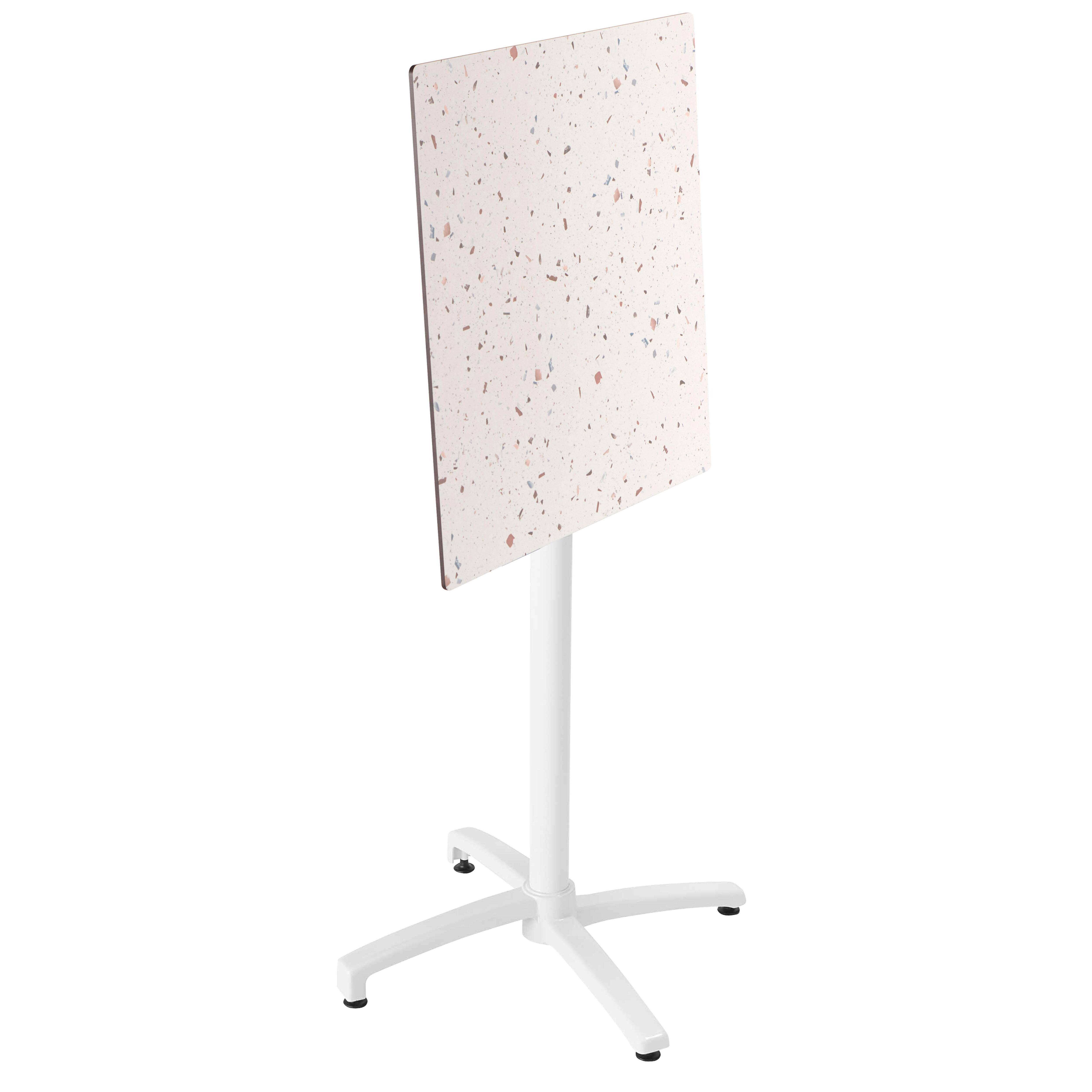Oviala - Ensemble table haute stratifié terrazzo et 2 chaises blanc - Oviala - Imagen 3