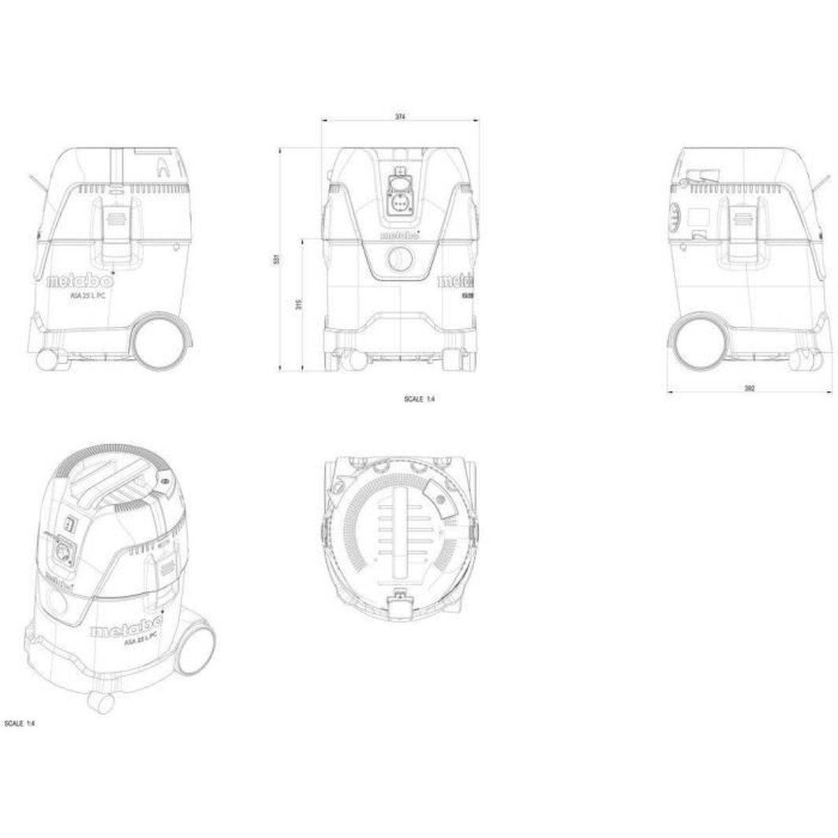 Metabo - Aspirateur ASA 25 L PC METABO - 602014000 - Imagen 6