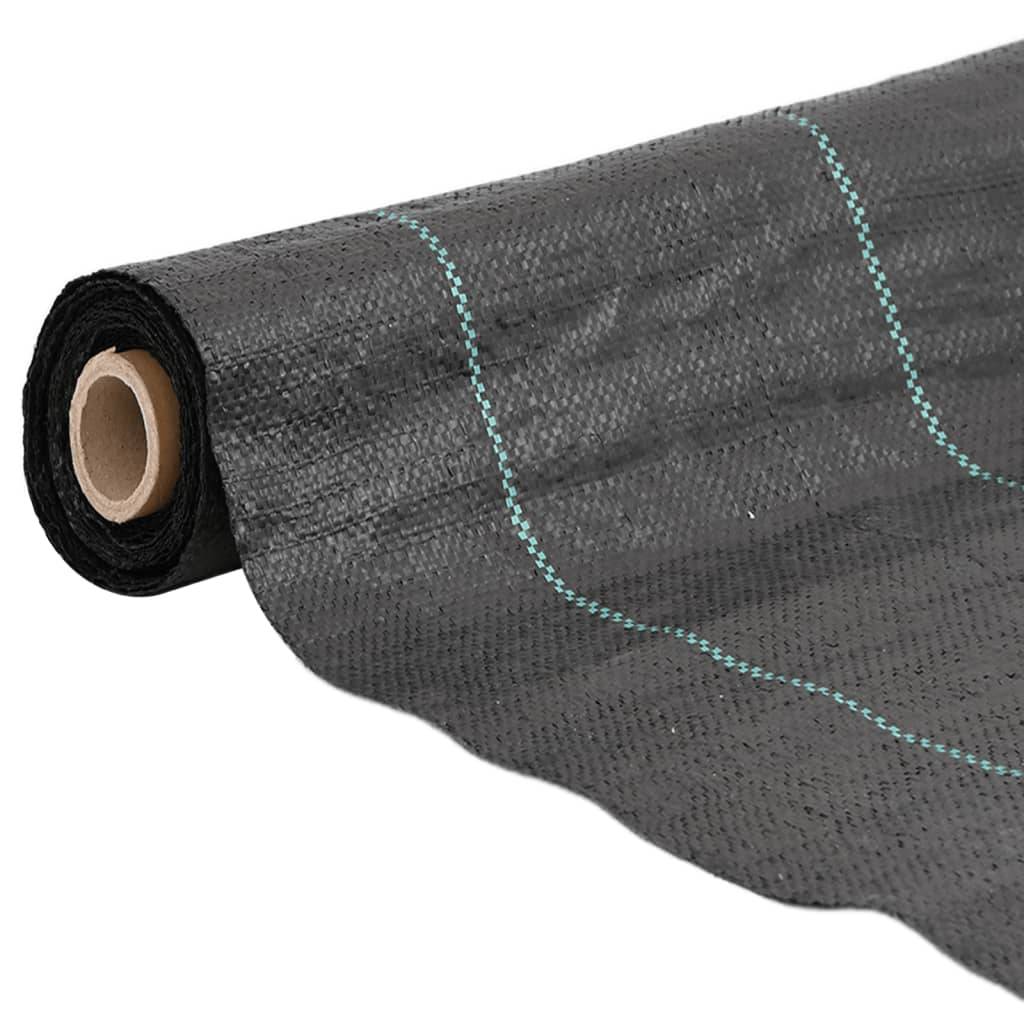 Toile de Paillage 60g/m² Anti-Mauvaises Herbes pour Jardin Potager Allée 4x10 m Noir - ComfortXL Outdoor Living - Image 2