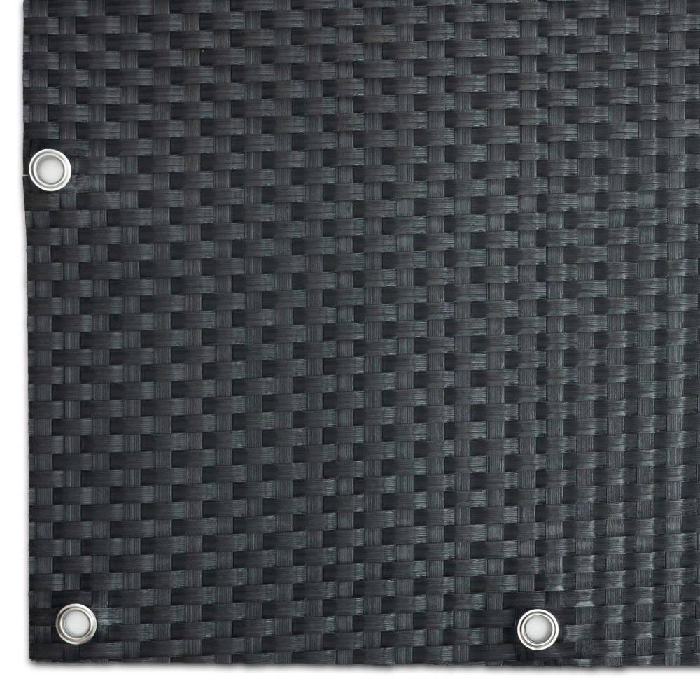 Rattan Art - Brise-vue en résine tressée avec oeillets métalliques coloris anthracite 0.9 x 5 m - Imagen 3
