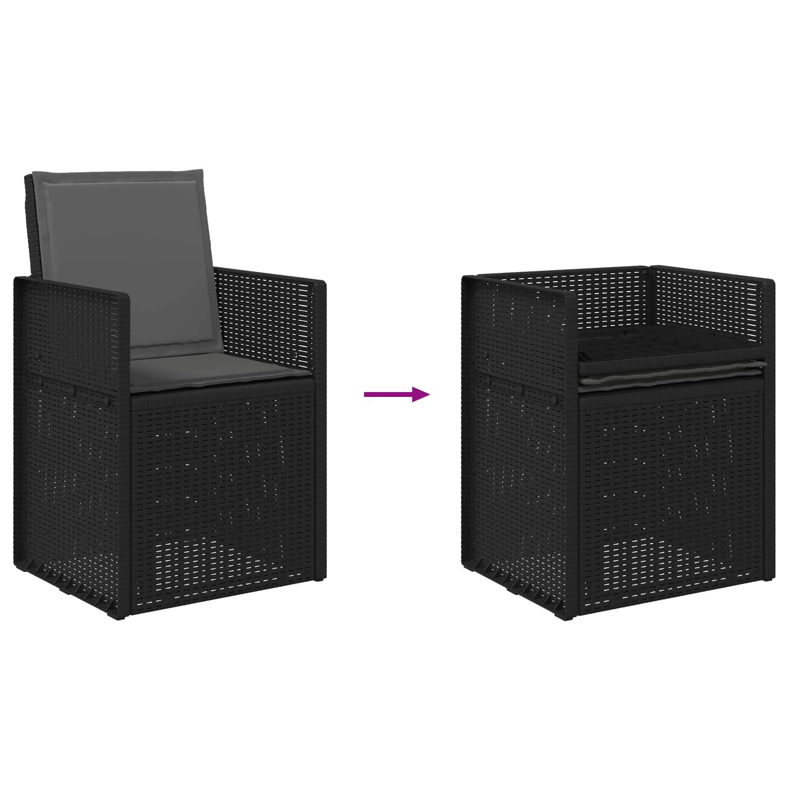 Chaises de jardin polypropylène anthracite 53 x 47 x 88.5 cm, Poids:18.4kg - PANGIVO - Image 9