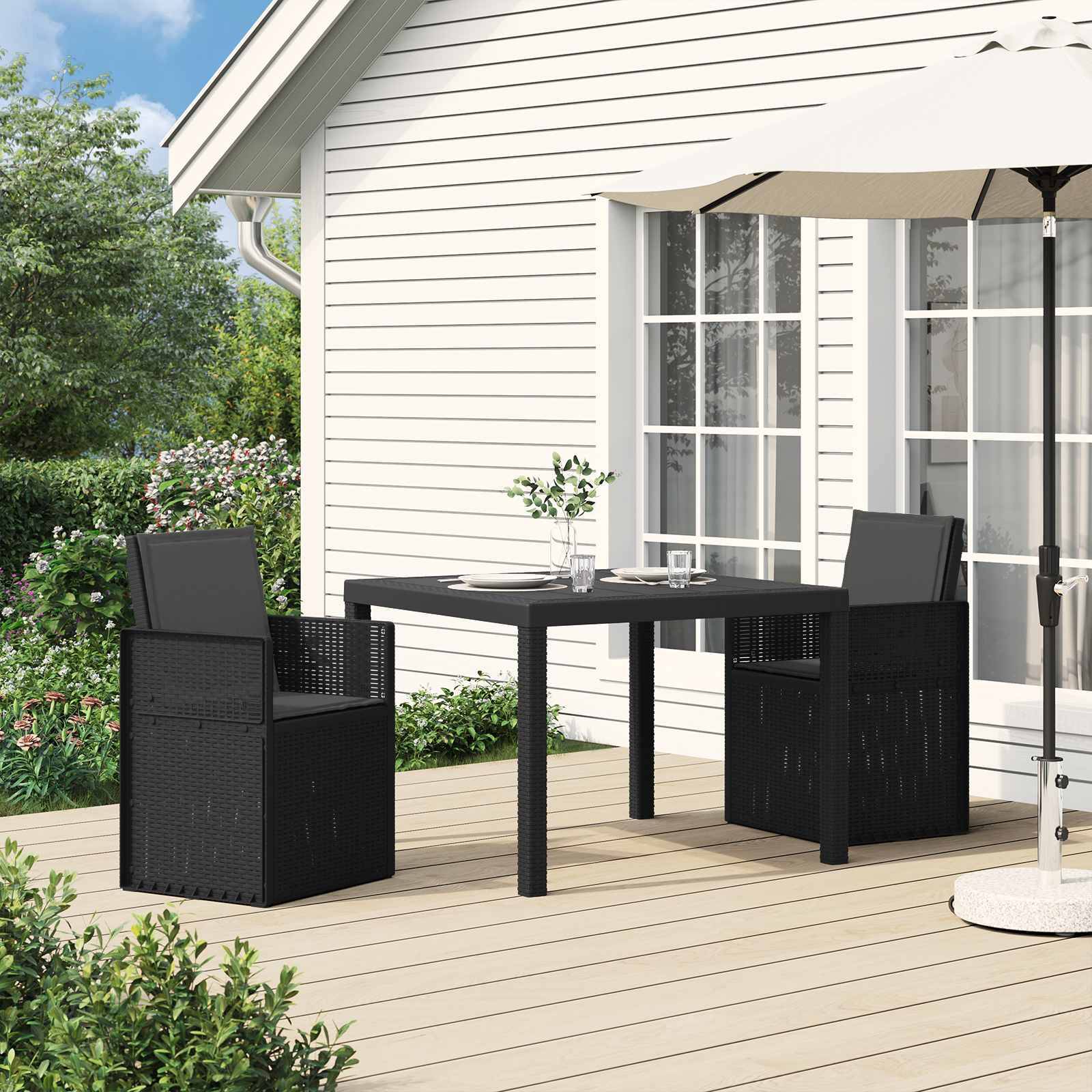PANGIVO - Chaises de jardin polypropylène anthracite 53 x 47 x 88.5 cm, Poids:18.4kg - PANGIVO