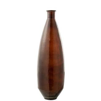 Grand Vase Ovale en Verre Marron Ambré 27x81cm