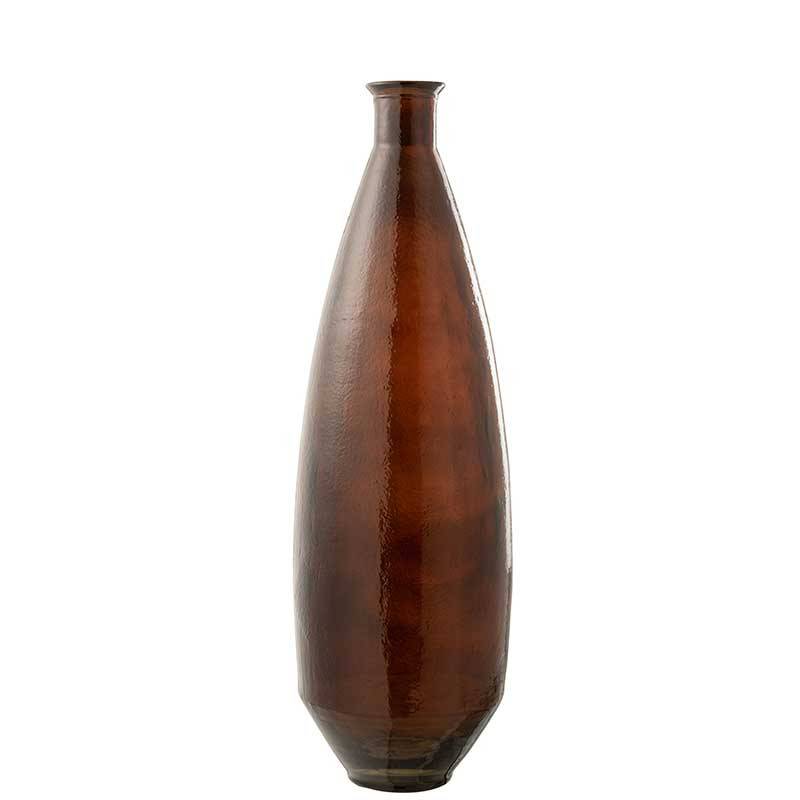 Grand Vase Ovale en Verre Marron Ambré 27x81cm - Image 1