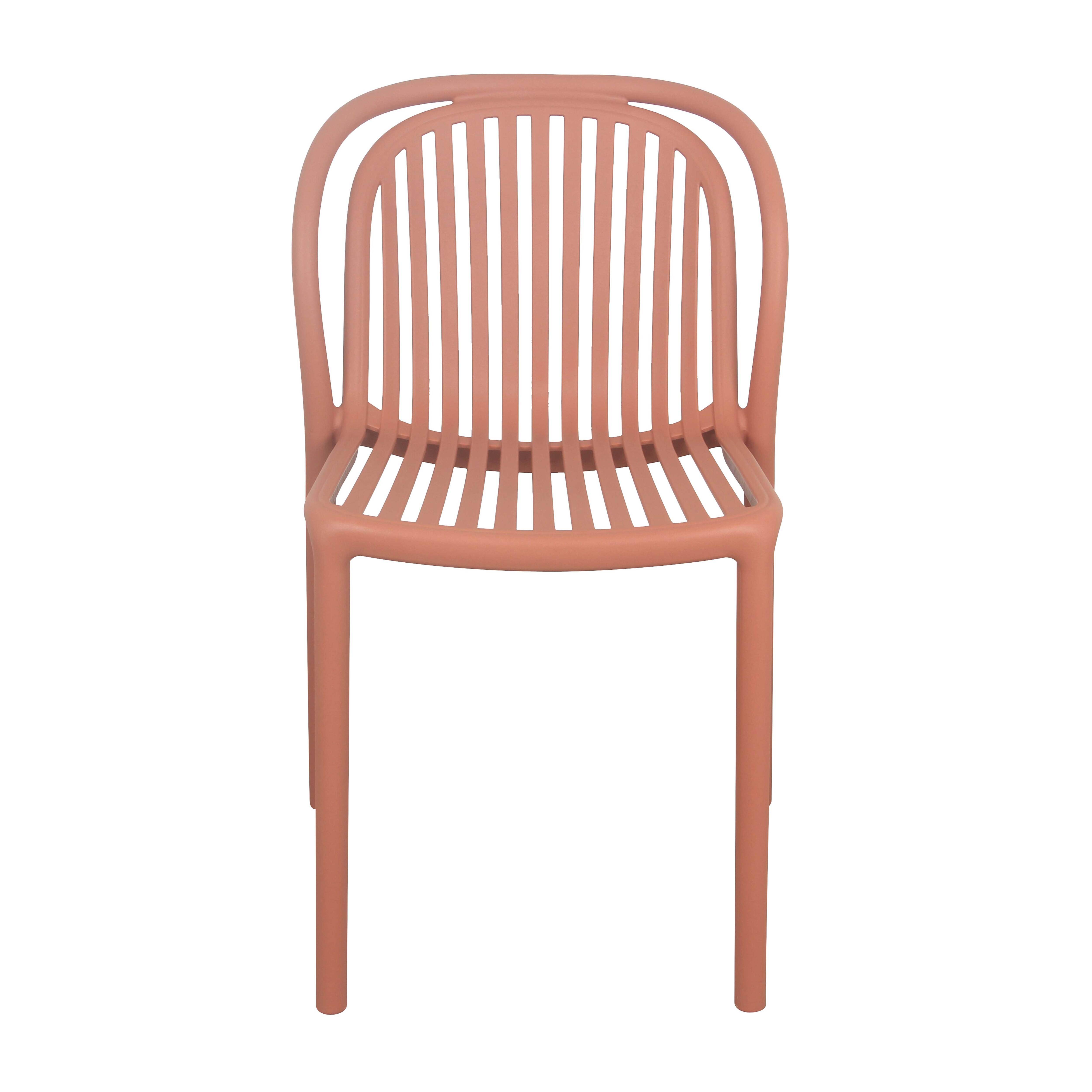 Oviala - Lot de 4 chaises de terrasse en plastique terracotta Copenhague - Oviala - Imagen 3