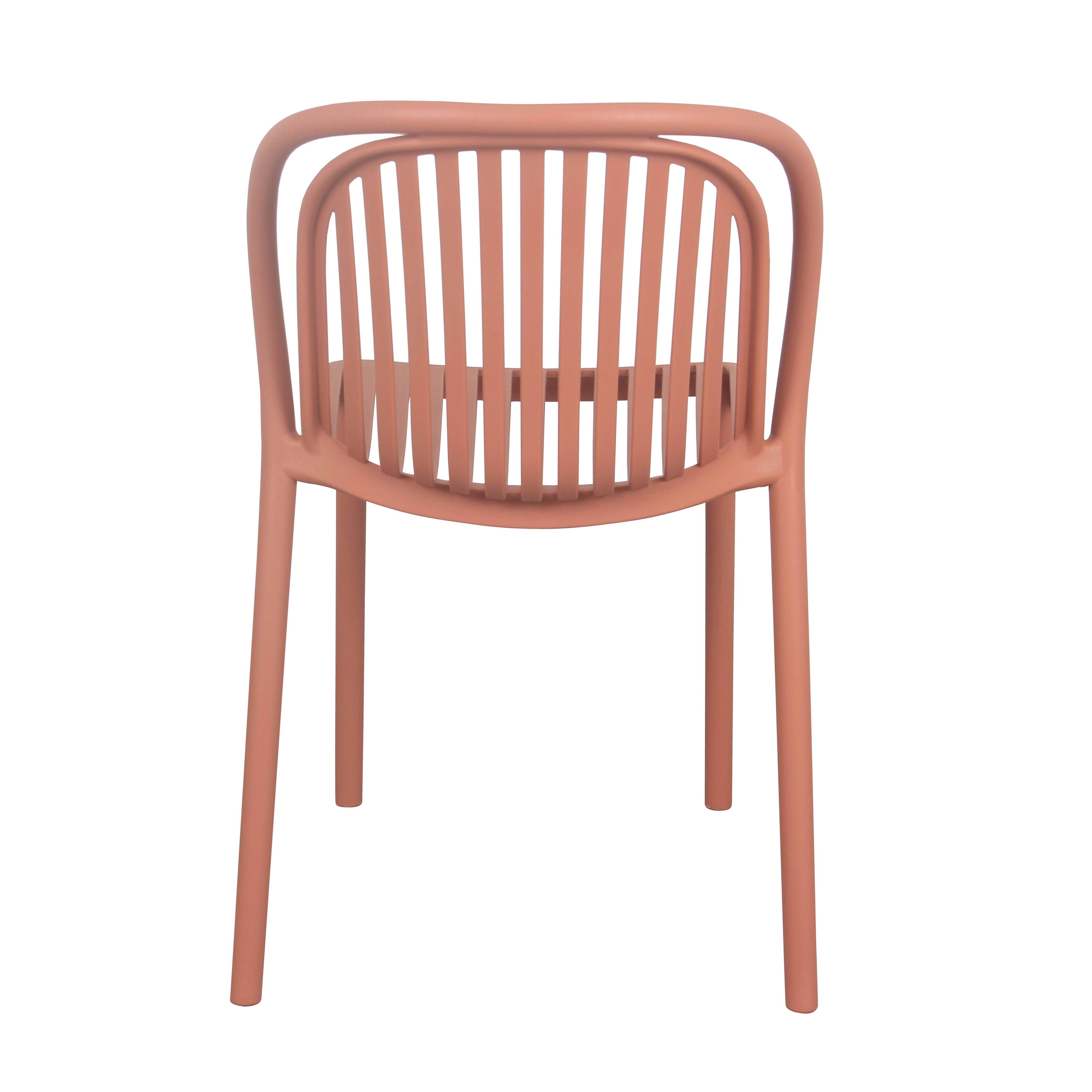 Oviala - Lot de 4 chaises de terrasse en plastique terracotta Copenhague - Oviala - Imagen 6