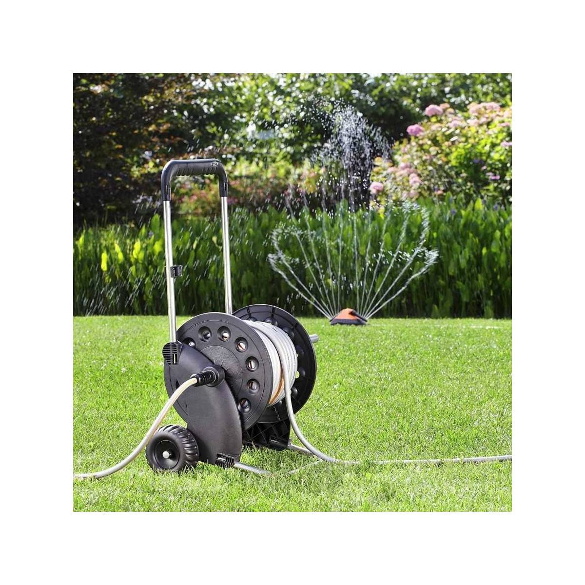 Claber - Chariot enrouleur sur roues Claber pour tuyau d'arrosage 60 m 1/2"ou 50 m 5/8" - Imagen 2
