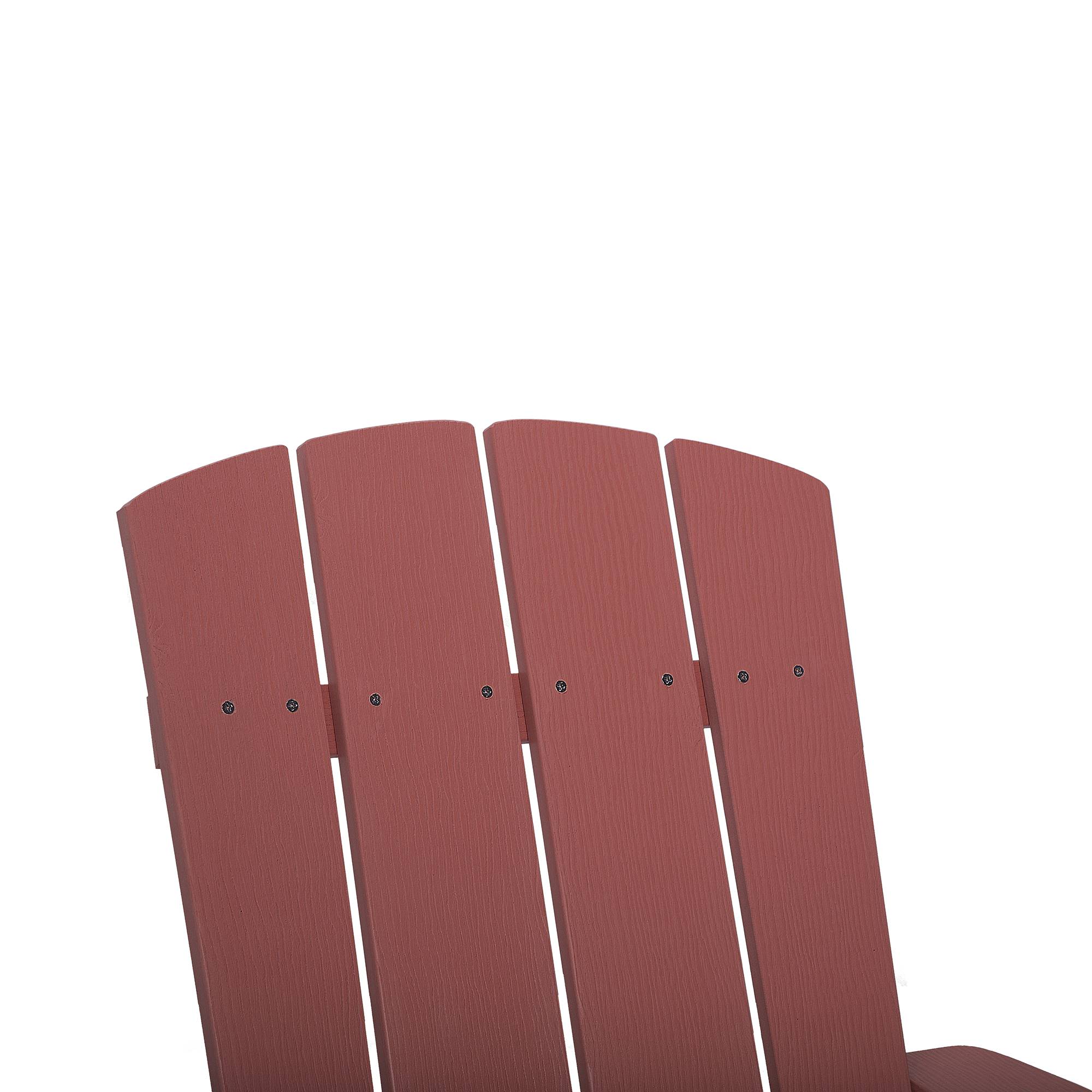 Beliani - Chaise de jardin Bois synthétique Rouge ADIRONDACK - 75x88x88- Beliani - Image 8