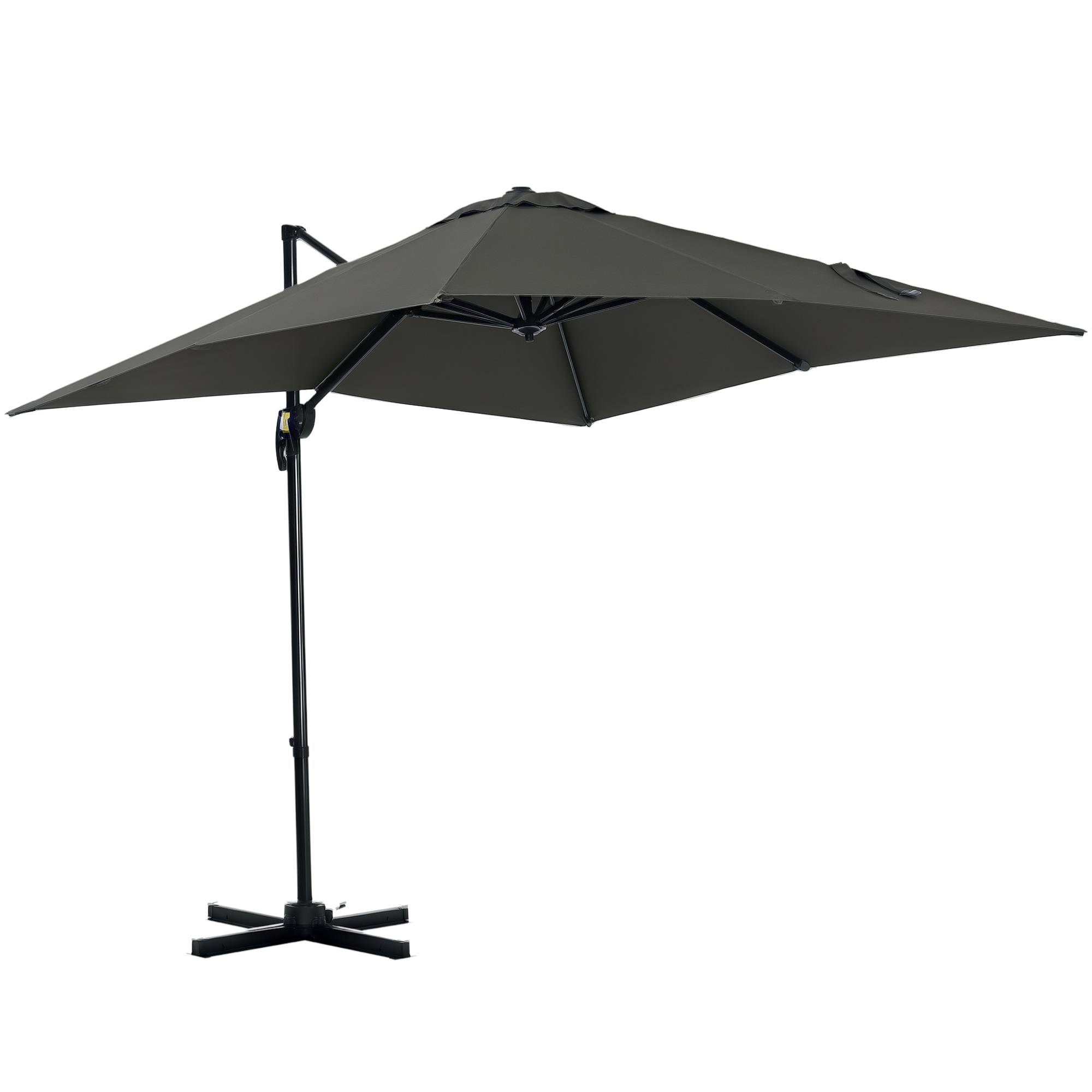 Parasol déporté Métal Gris 245x245x245 cm - Image 1